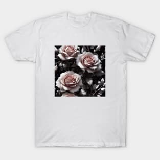 Vintage Gothic Roses Pattern T-Shirt